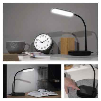 LED Ljusreglerad flexibel bordslampa LED/12W/230V 3000K/4000K/6500K svart