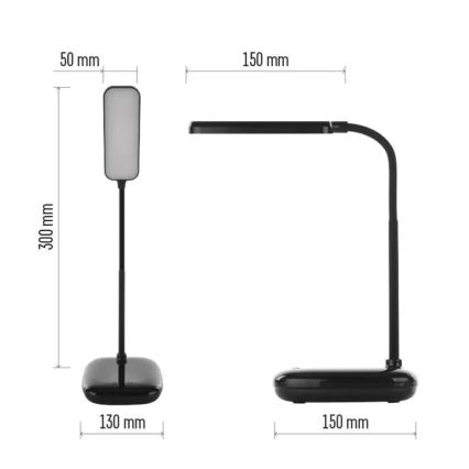 LED Ljusreglerad flexibel bordslampa LED/12W/230V 3000K/4000K/6500K svart