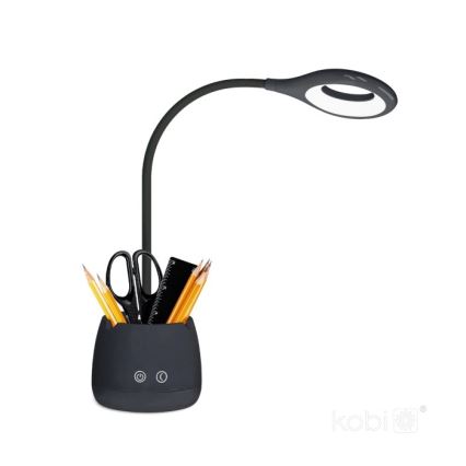 LED Ljusreglerad flexibel uppladdningsbar bordslampa LUSIA LED/5W/5V 3000/4000K 1200 mAh svart