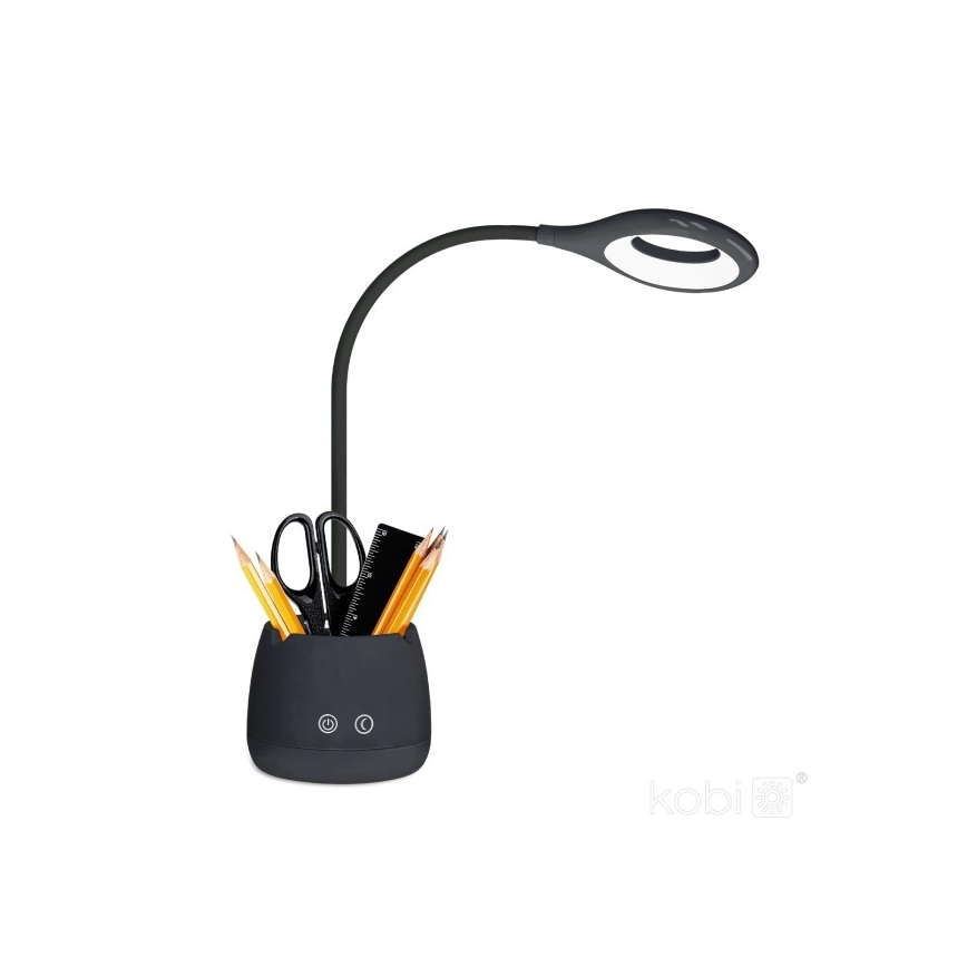 LED Ljusreglerad flexibel uppladdningsbar bordslampa LUSIA LED/5W/5V 3000/4000K 1200 mAh svart