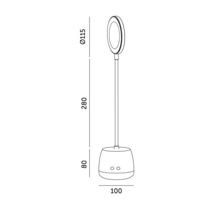 LED Ljusreglerad flexibel uppladdningsbar bordslampa LUSIA LED/5W/5V 3000/4000K 1200 mAh svart