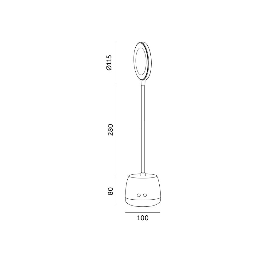 LED Ljusreglerad flexibel uppladdningsbar bordslampa LUSIA LED/5W/5V 3000/4000K 1200 mAh svart