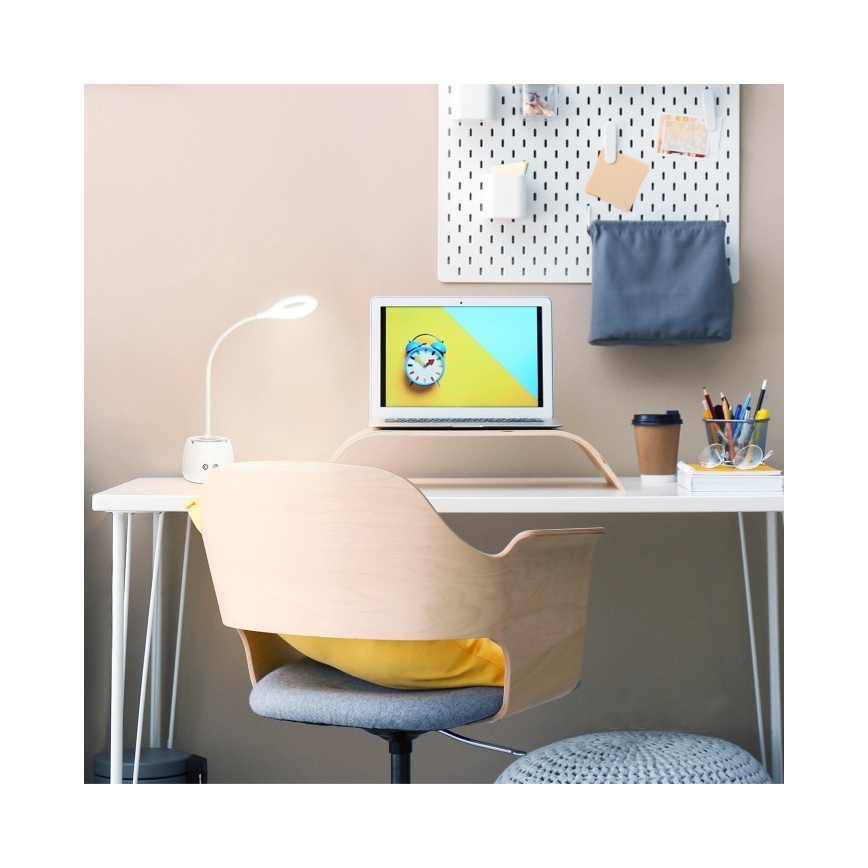 LED Ljusreglerad flexibel uppladdningsbar bordslampa LUSIA LED/5W/5V 3000/4000K 1200 mAh vit