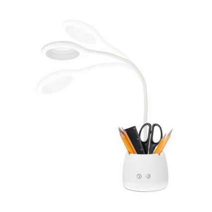LED Ljusreglerad flexibel uppladdningsbar bordslampa LUSIA LED/5W/5V 3000/4000K 1200 mAh vit