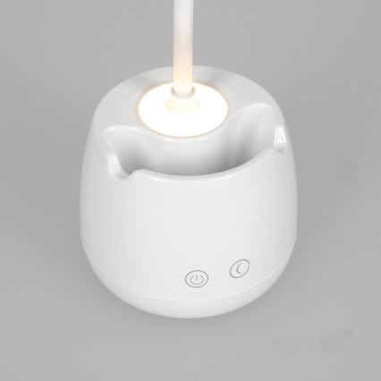 LED Ljusreglerad flexibel uppladdningsbar bordslampa LUSIA LED/5W/5V 3000/4000K 1200 mAh vit
