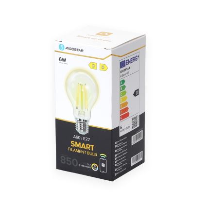 LED Ljusreglerad glödlampa A60 E27/6W/230V 2700-6500K Wi-Fi - Aigostar