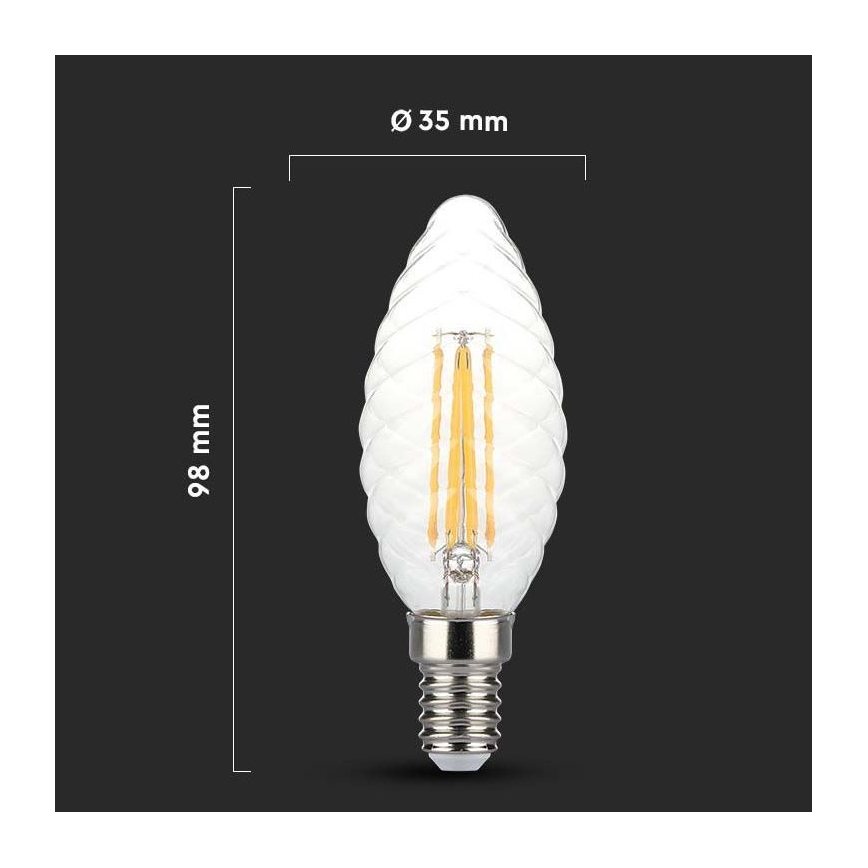 LED Ljusreglerad glödlampa FILAMENT E14/4W/230V 3000K