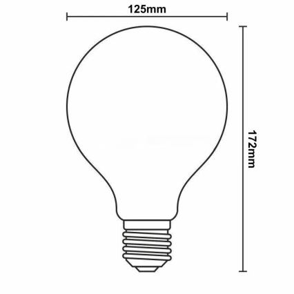 LED Ljusreglerad glödlampa FILAMENT G125 E27/11W/230V 3000K