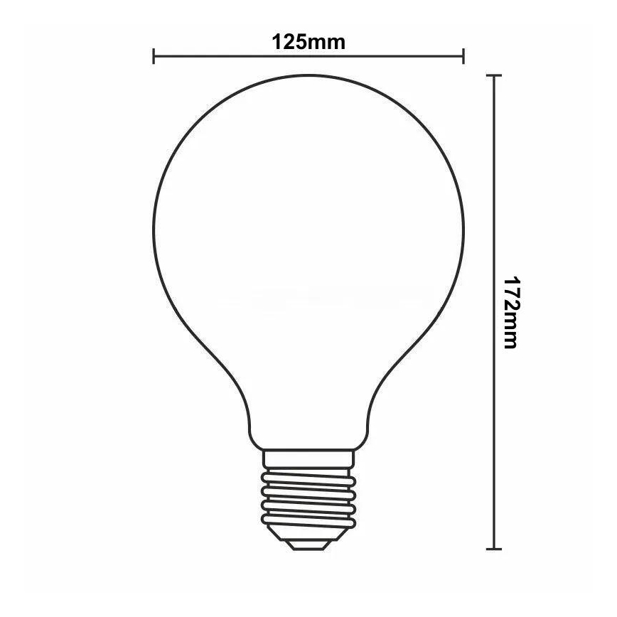 LED Ljusreglerad glödlampa FILAMENT G125 E27/11W/230V 4000K