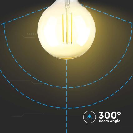 LED Ljusreglerad glödlampa FILAMENT G125 E27/8W/230V 2200K