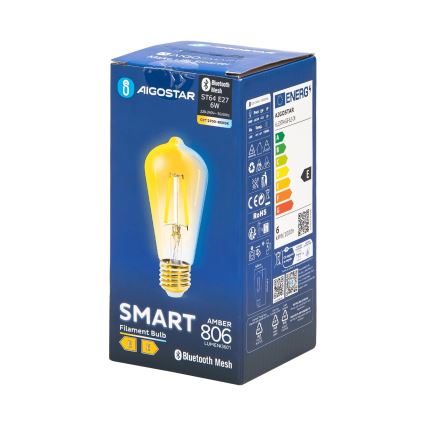 LED Ljusreglerad glödlampa FILAMENT MESH Smart ST64 E27/6W/230V 2700-6500K - Aigostar
