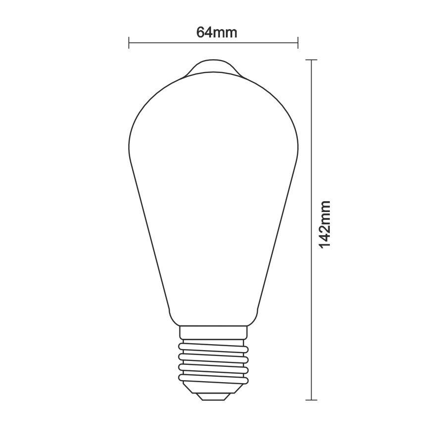 LED Ljusreglerad glödlampa FILAMENT ST64 E27/11W/230V 3000K
