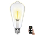 LED Ljusreglerad glödlampa FILAMENT ST64 E27/6W/230V 2700-6500K Wi-Fi - Aigostar
