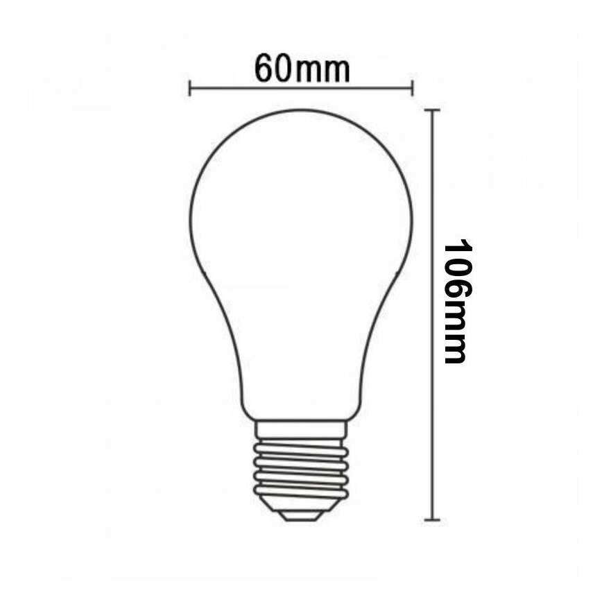 LED Ljusreglerad glödlampa FILAMENT VINTAGE A60 E27/12W/230V 2000K