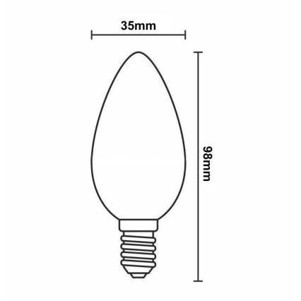 LED Ljusreglerad glödlampa FILAMENT VINTAGE C35 E14/6W/230V 2000K