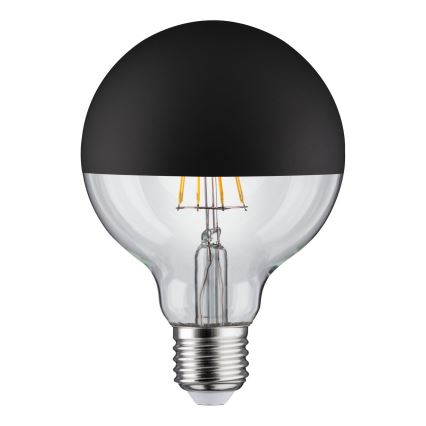 LED Ljusreglerad glödlampa med en mirror spherical cap GLOBE G95 E27/6,5W/230V 2700K svart - Paulmann 28676
