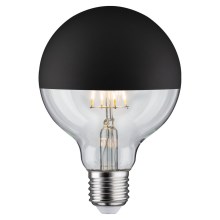 LED Ljusreglerad glödlampa med en mirror spherical cap GLOBE G95 E27/6,5W/230V 2700K svart - Paulmann 28676