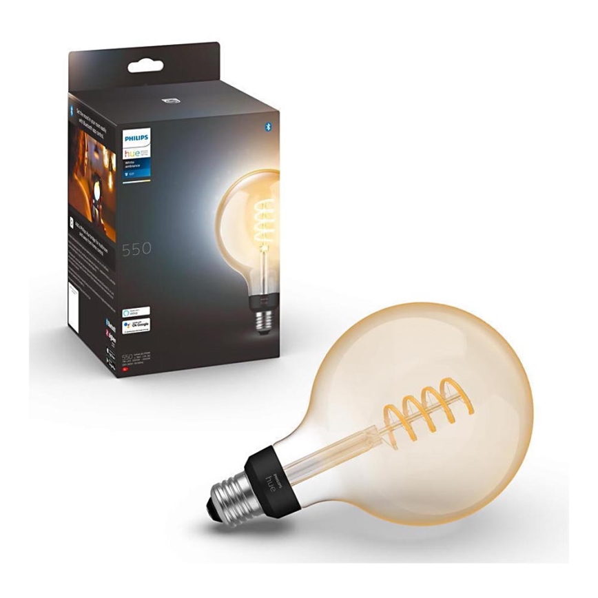 LED ljusreglerad glödlampa  Philips Hue WHITE AMBIANCE G125 E27/7W/230V 2200-4500K