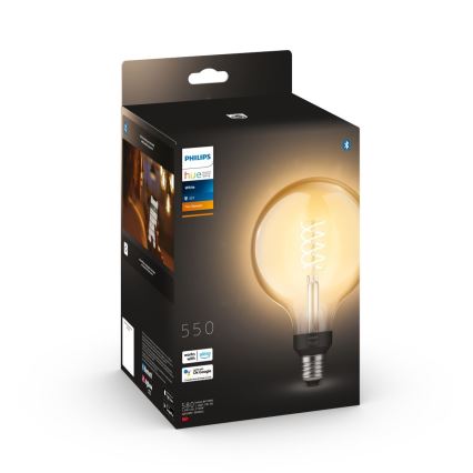LED Ljusreglerad glödlampa Philips Hue WHITE FILAMENT G125 E27/7W/230V 2100K