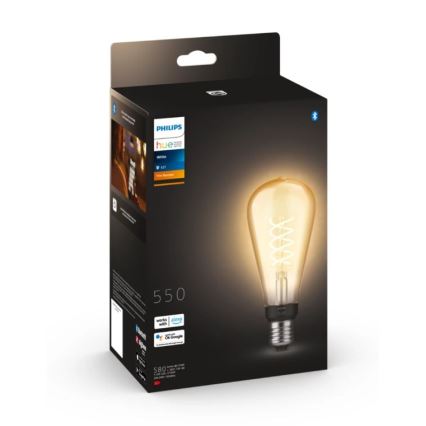 LED Ljusreglerad glödlampa Philips Hue WHITE FILAMENT ST72 E27/7W/230V 2100K