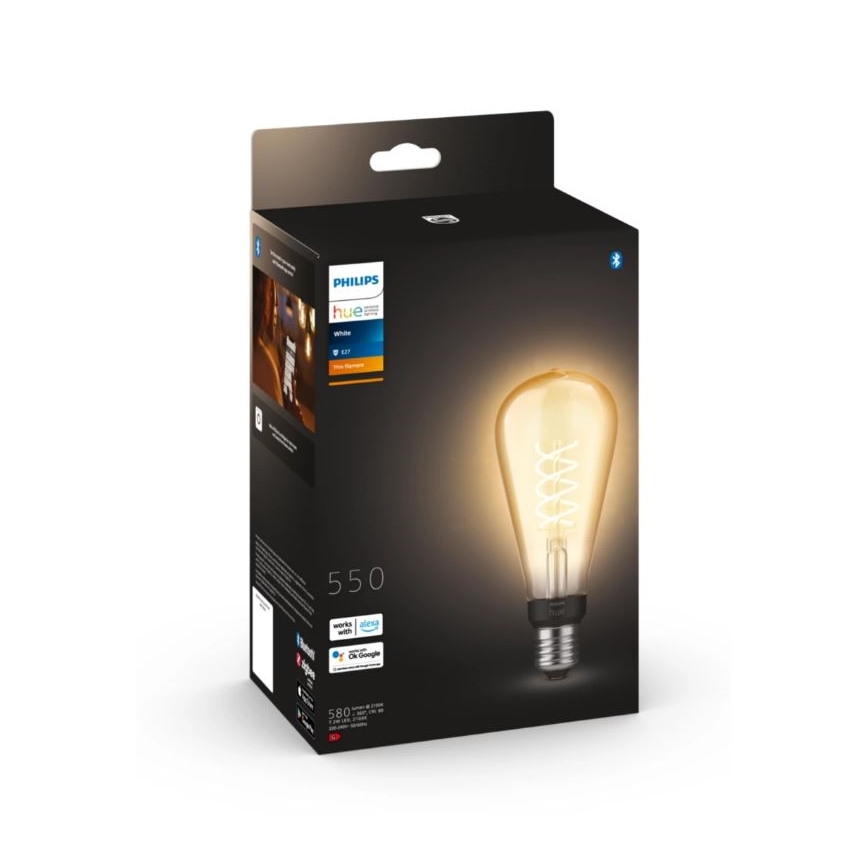 LED Ljusreglerad glödlampa Philips Hue WHITE FILAMENT ST72 E27/7W/230V 2100K