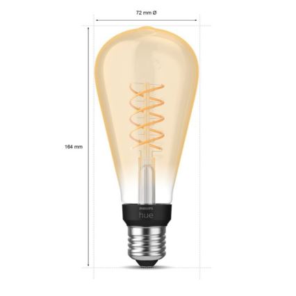 LED Ljusreglerad glödlampa Philips Hue WHITE FILAMENT ST72 E27/7W/230V 2100K