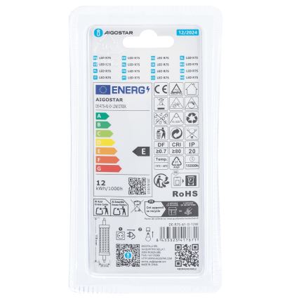 LED Ljusreglerad glödlampa R7s/12W/230V 2700K - Aigostar