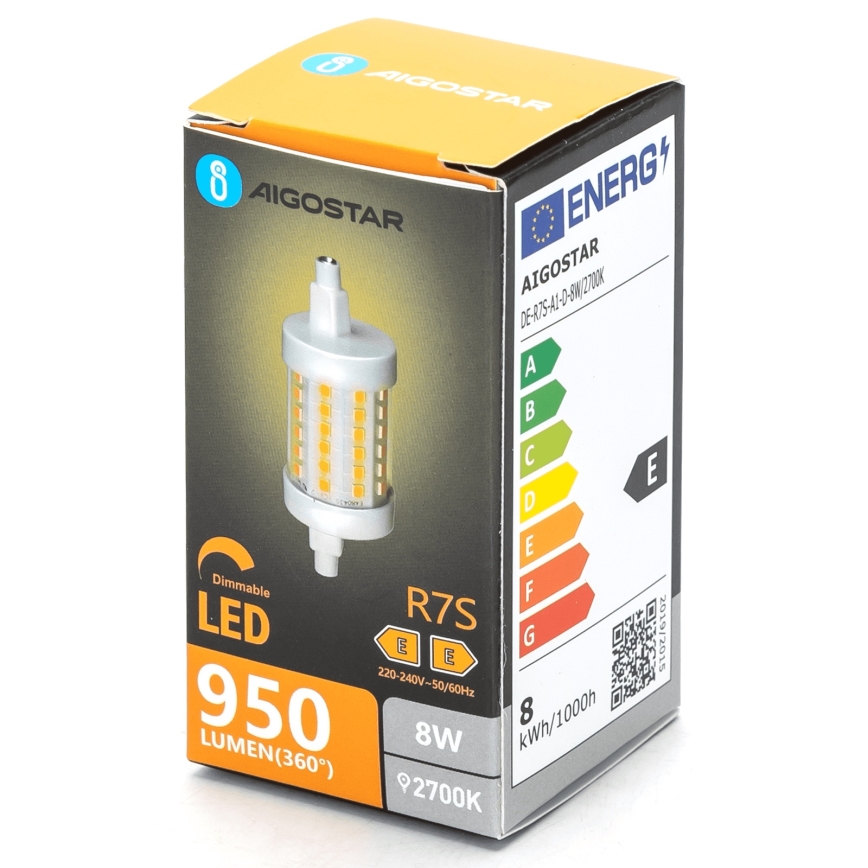 LED Ljusreglerad glödlampa R7s/8W/230V 2700K - Aigostar