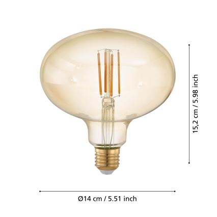 LED Ljusreglerad glödlampa VINTAGE E27/4W/230V 2200K - Eglo 12596