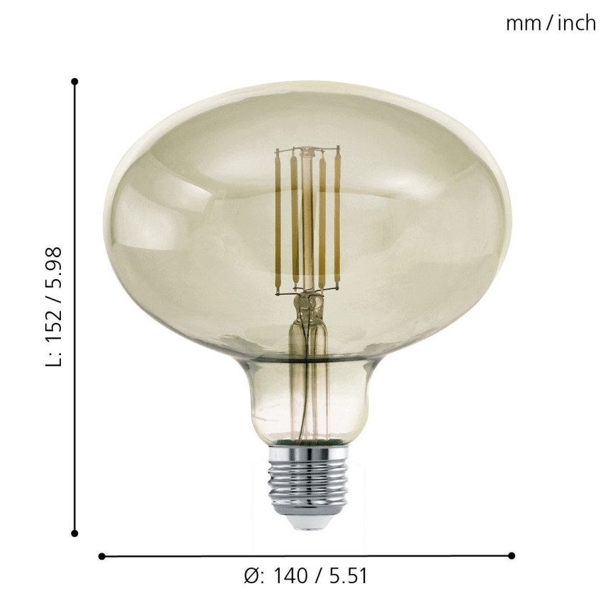 LED Ljusreglerad glödlampa VINTAGE E27/4W/230V 3000K - Eglo 12599
