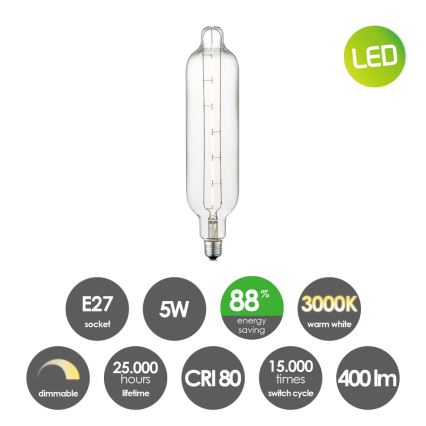 LED Ljusreglerad glödlampa VINTAGE EDISON E27/5W/230V 3000K