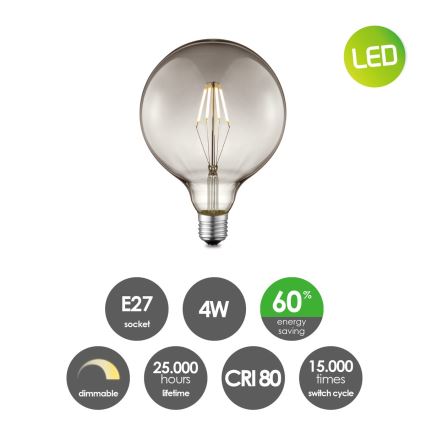 LED Ljusreglerad glödlampa VINTAGE EDISON G125 E27/4W/230V 2700K