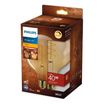 LED Ljusreglerad glödlampa VINTAGE Philips G125 E27/5,5W/230V 2200K