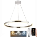 LED ljusreglerad ljuskrona på textilsladd LED/100W/230V 3000-6500K diameter 80 cm + fjärrkontroll