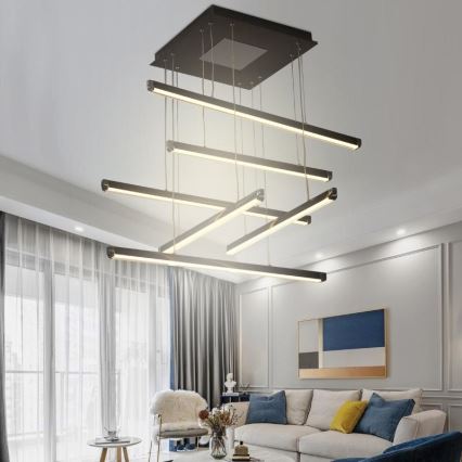 LED ljusreglerad ljuskrona på textilsladd LED/100W/230V 3000-6500K + fjärrkontroll