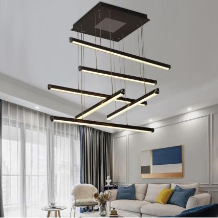 LED ljusreglerad ljuskrona på textilsladd LED/100W/230V 3000-6500K + fjärrkontroll