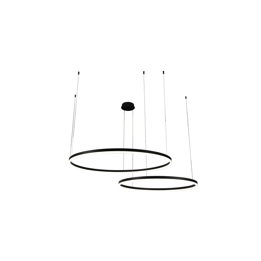 LED ljusreglerad ljuskrona på textilsladd LED/100W/230V 3000-6500K diameter 80 cm + fjärrkontroll