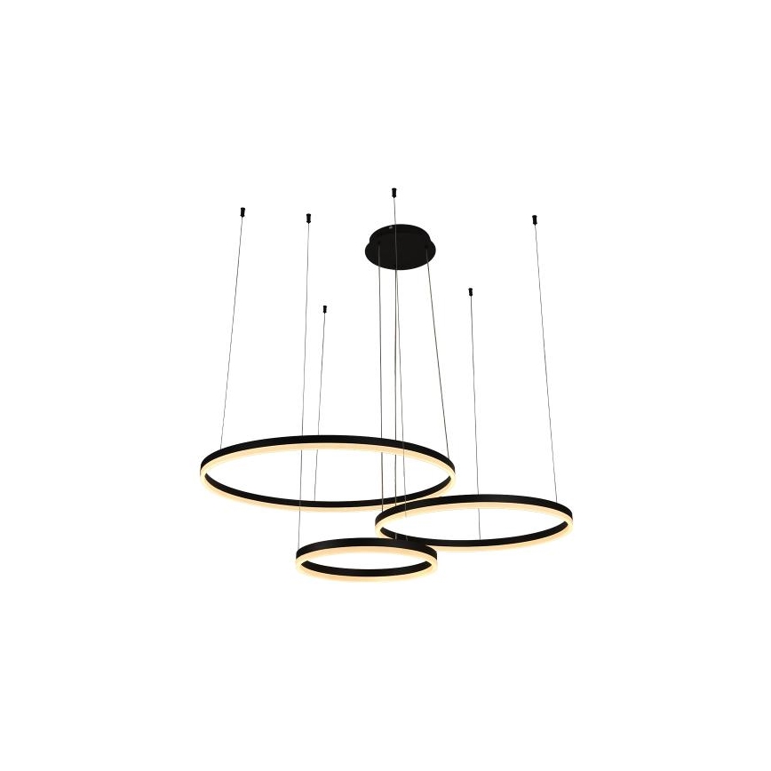 LED ljusreglerad ljuskrona på textilsladd LED/125W/230V 3000-6500K diameter 80 cm + fjärrkontroll