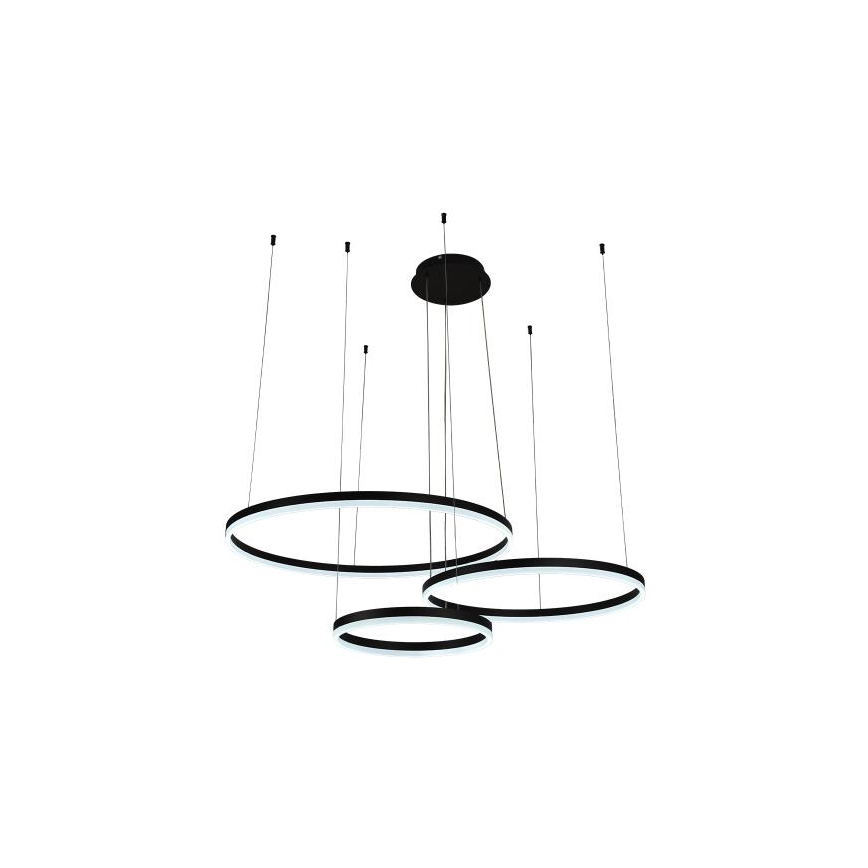 LED ljusreglerad ljuskrona på textilsladd LED/125W/230V 3000-6500K diameter 80 cm + fjärrkontroll