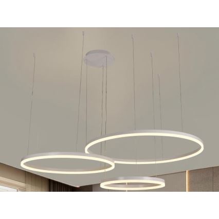 LED ljusreglerad ljuskrona på textilsladd LED/125W/230V 3000-6500K diameter 80 cm + fjärrkontroll