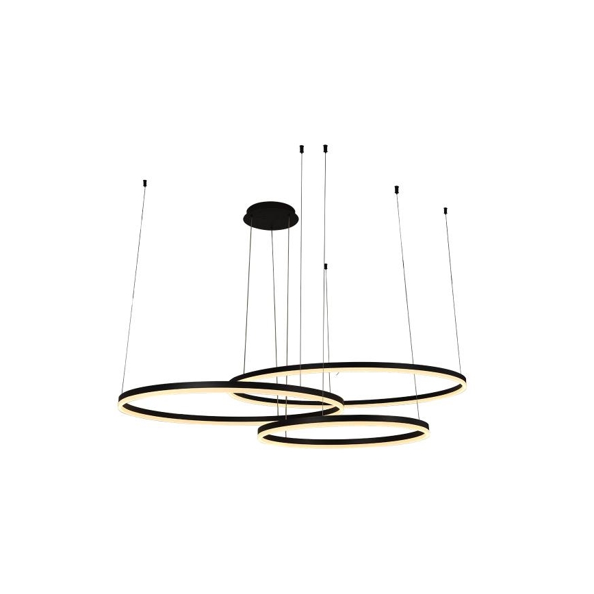 LED ljusreglerad ljuskrona på textilsladd LED/170W/230V 3000-6500K diameter 100 cm + fjärrkontroll