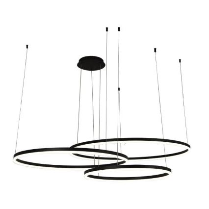 LED ljusreglerad ljuskrona på textilsladd LED/170W/230V 3000-6500K diameter 100 cm + fjärrkontroll