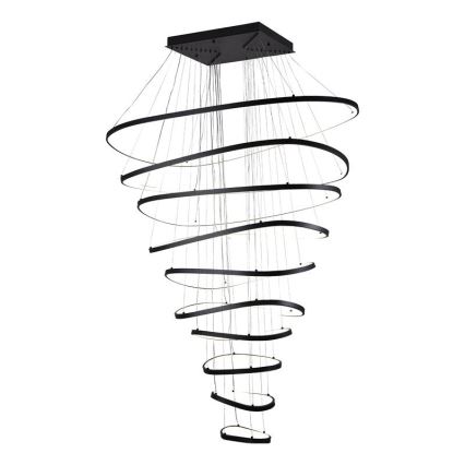 LED ljusreglerad ljuskrona på textilsladd LED/370W/230V 3000-6500K diameter 100 cm + fjärrkontroll