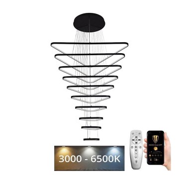 LED ljusreglerad ljuskrona på textilsladd LED/385W/230V 3000-6500K diameter 100 cm + fjärrkontroll