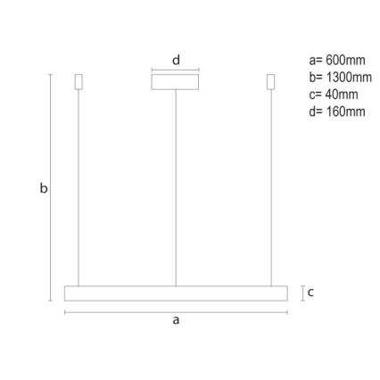 LED ljusreglerad ljuskrona på textilsladd LED/42W/230V 3000-6500K diameter 60 cm + fjärrkontroll