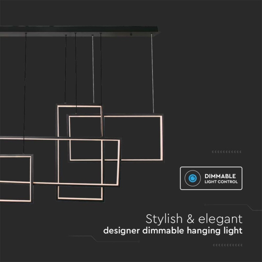 LED ljusreglerad ljuskrona på textilsladd LED/45W/230V 3000K svart