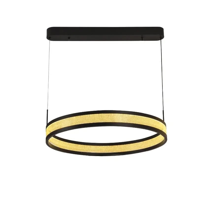 LED ljusreglerad ljuskrona på textilsladd LED/45W/230V 3000-6500K diameter 60 cm svart + fjärrkontroll