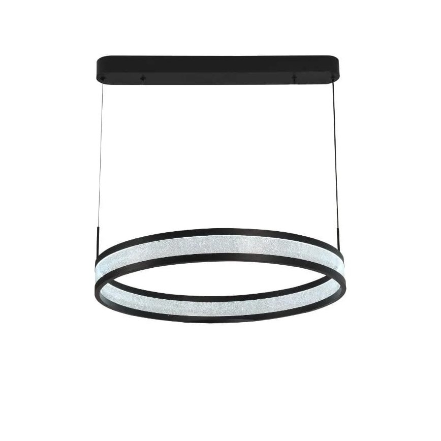 LED ljusreglerad ljuskrona på textilsladd LED/45W/230V 3000-6500K diameter 60 cm svart + fjärrkontroll