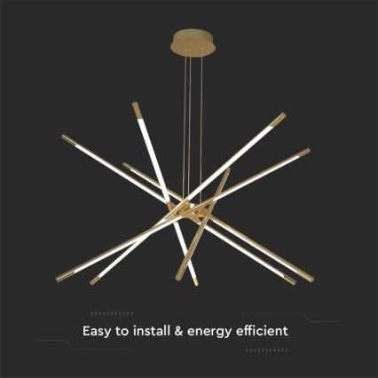 LED ljusreglerad ljuskrona på textilsladd LED/50W/230V 3000K guld