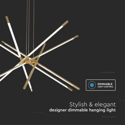 LED ljusreglerad ljuskrona på textilsladd LED/50W/230V 3000K guld